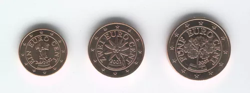 Austria 2002 - Mini Set of 3 Euro Coins (UNC)
