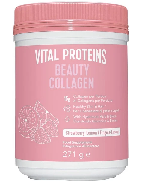 Protien Pill VITAL PROTEINS BEAUTY Collagen Powder Strawberry Lemon 271g Skin ...