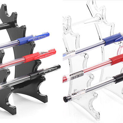 Milageto Acrilico 6 Slot Pen Display Stand di Trucco Spazzola Display Basamento Pennello Spazzola di Trucco Rack Organizer 