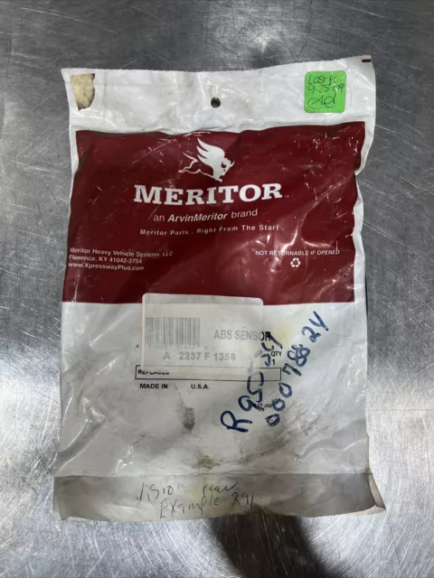 Nos Surplus Genuine Meritor A2237F1358 ABS Speed Sensor Assembly