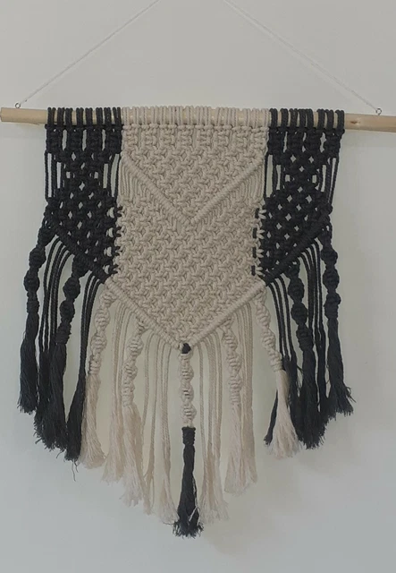 Arbre de vie en macramé fait main, chic, décoration murale en macramé, coton naturel, artisanat fait main, tapisserie tissée
