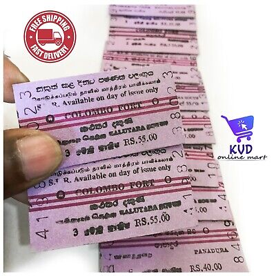 Used Railway 05 Different Train Tickets Sri Lanka For Collectors Old Edmonson