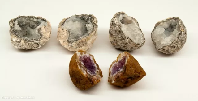 Konvolut 6 Teile Kristall/Quarz gebrochene DRUSE wohl aus Brasilien