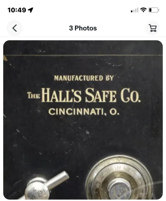 Hall's Safe & Lock Co Antique Safe Lettering, Emblem, Decal, Gold Metallic