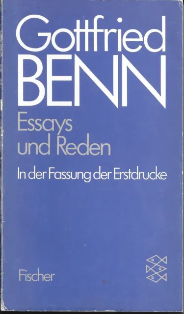 Gottfried Benn Essays und Reden