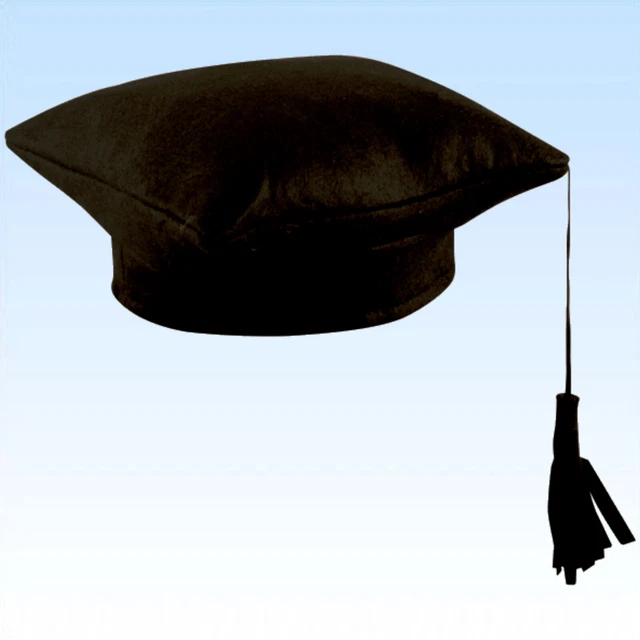 Abschlussmütze Mit Schärpe – Verstellbarer Doktorhut Für Uni, Abi & Abschlussfeiern (Schwarz)