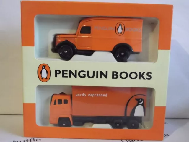 Lledo 2 pce Set, Penguin Books, Bedford LP63-1003 & Leyland Rigid Truck MP4-1005