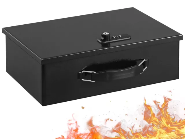 Fireproof Lock Box for Documents,Dual Combination and Key Lock Security Chest...