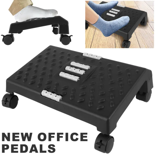 Foot Rest Plastic with Massage Texture and Roller Foot Stool Under Desk  %%