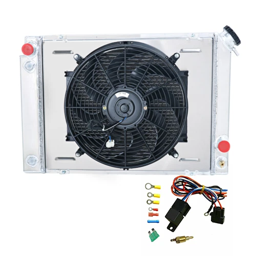 3 Rows Radiator+Shroud Fan For Pontiac Fiero 1984-1988 2.5L Straight 4-cylinder
