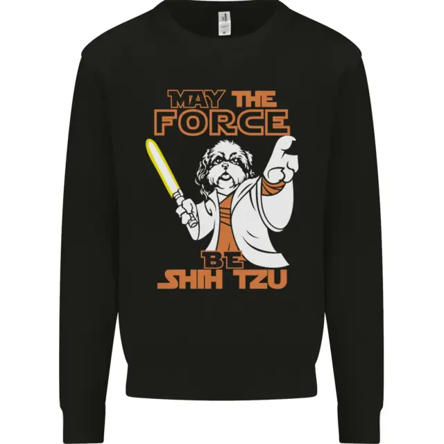 May the Force Be Shih Tzu Funny Dog Kids Sweatshirt Jumper