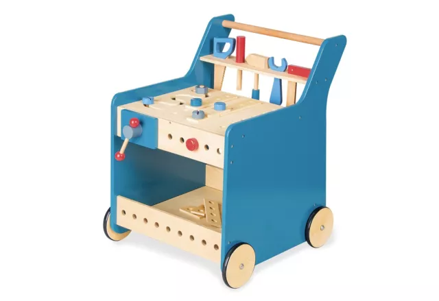 Etabli Roulant Avec Outils En Bois Neuf Bricolage Jouets Pour Enfants