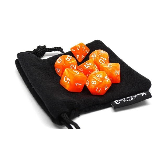 Easy Roller Dice Orange Marble w/White (7) New