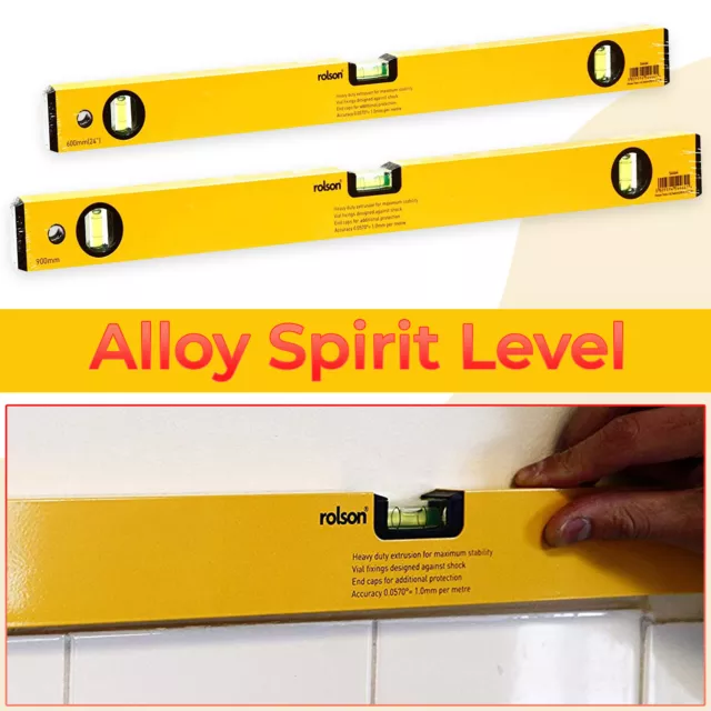 Aluminium Spirit Level Heavy Duty Trade Tool DIY Builder Garage Repair 600/900mm