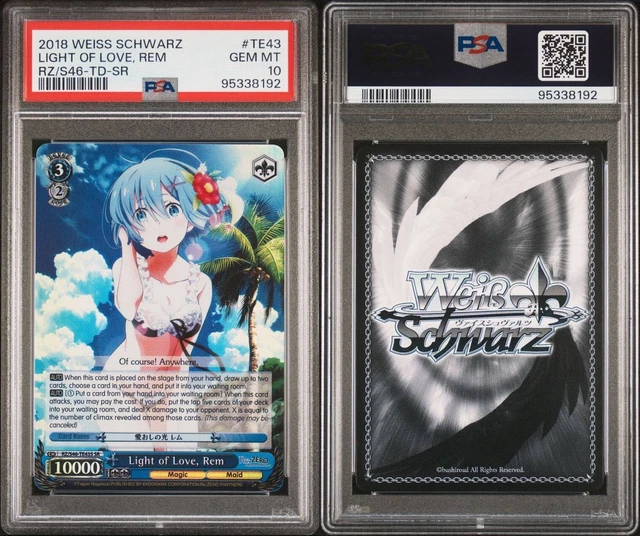 PSA 10 LIGHT Of Love Rem Sr Rz/S46 Re:zero Weiss Schwarz English 