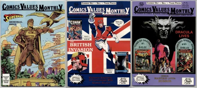 Lot of 3 - Comic Values Monthly #75, #76 & Special #2 - Attic Books Ltd. - 1992