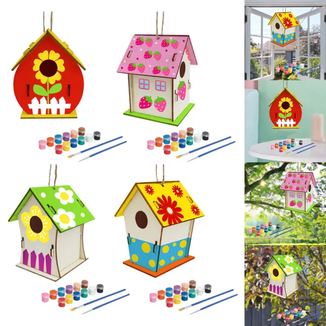 Kreative DIY Vogelhaus Kinder bauen Farbe Graffiti Holz Vogelhaus Pinsel