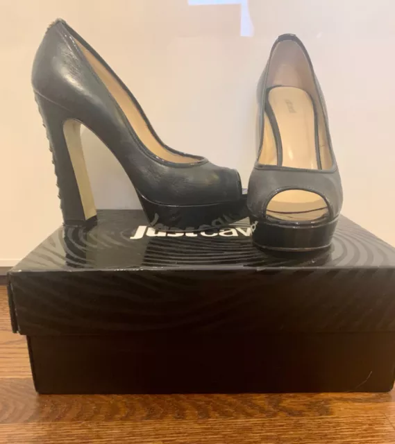 Cavalli leather platform pumps size 39/9