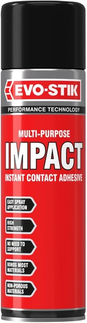 EVO-STIK Spray Adesivo a Contatto Istantaneo, Multiuso, Alta Resistenza