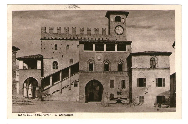 Cartolina - Regno - 1946 - Castell'Arquato - Il Municipio - 5 c + 5 c - FP - VG