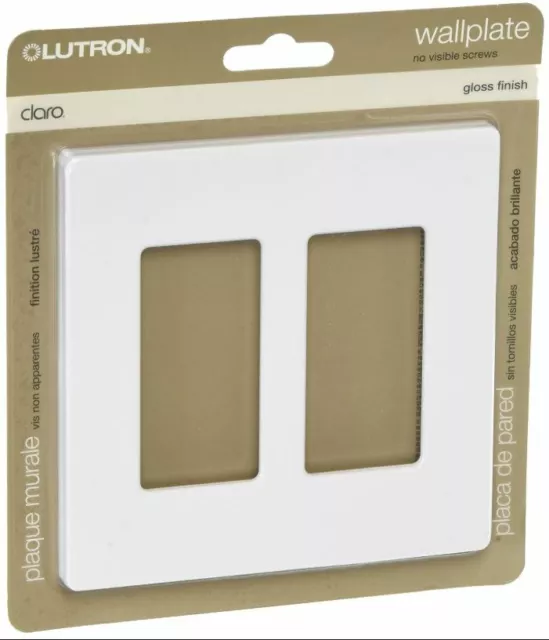 Lutron CW-2-WH Claro 2-Gang Wall Plate, White, 1-Pack