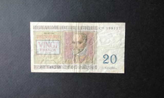 Billet De 20fr Belge Roland De Lassus Et Philippe De Monte