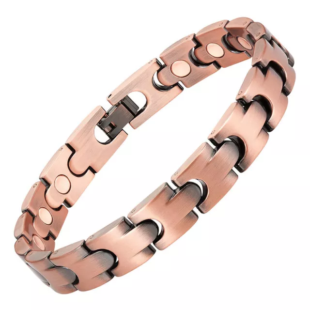 Bracelet magnétique cuivre vintage avec des aimants - modèle Princier