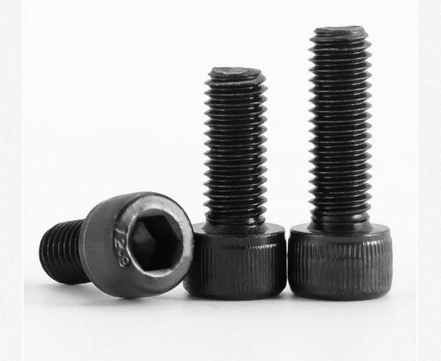 5Pc M14*25 Cap Head Allen Bolts High Tensile12.9Self Colour Black Socket Screws