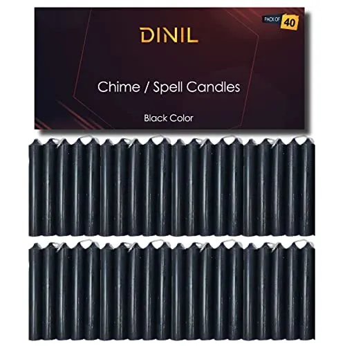 40 Black Spell and Chime Candles for Rituals Birthdays Altar