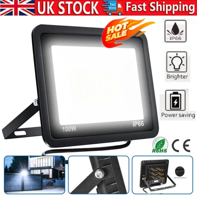 LED Floodlight Outside Light 100W Security Flood Lights Outdoor Garden Spotlight