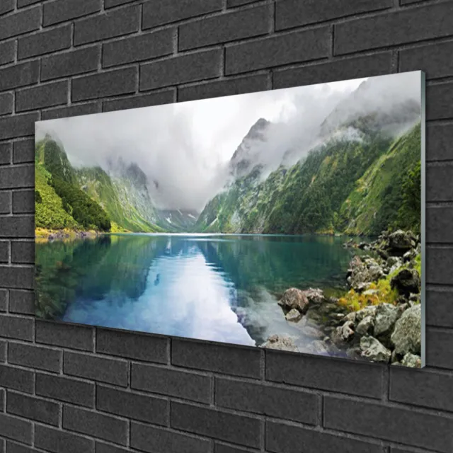 Acrylglasbilder 100x50 Wandbild Druck Gebirge See Landschaft