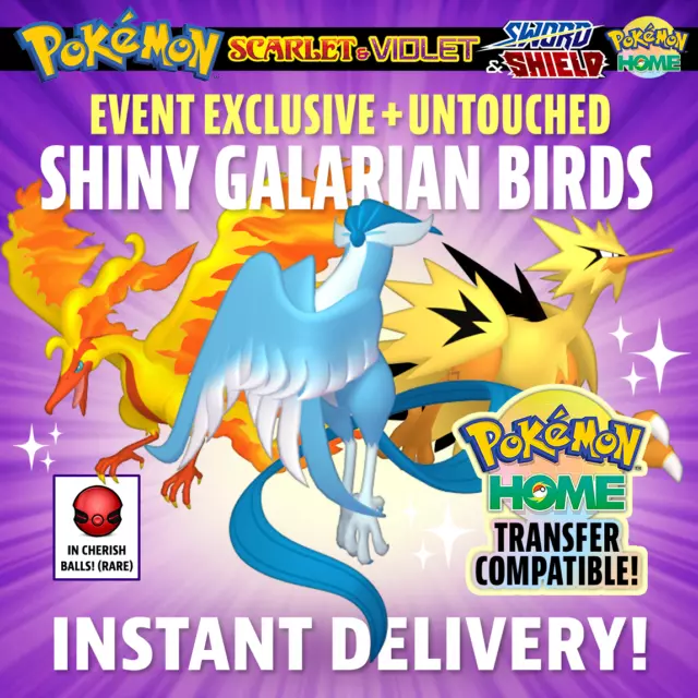 ARTICUNO ✨SHINY✨ 6IV Event Pokemon SCARLET and VIOLET GALAR Legendary Bird  +EVs