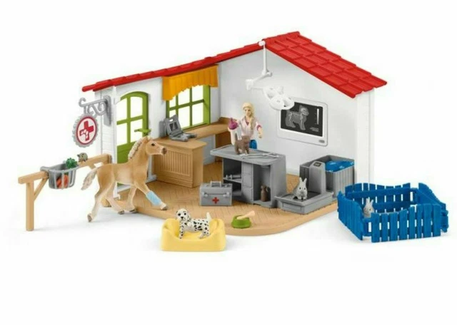 Schleich Farm World Veterinary Practice with Pets Playset