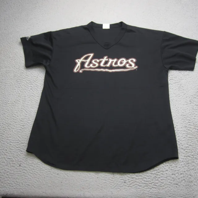 VINTAGE HOUSTON ASTROS Shirt Mens 2XL Black MLB Baseball Majestic