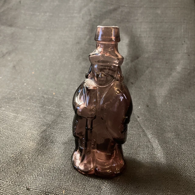 Vintage 1970s Wheaton NJ Amethyst Colonial Hunter Soldier Figural Bottle