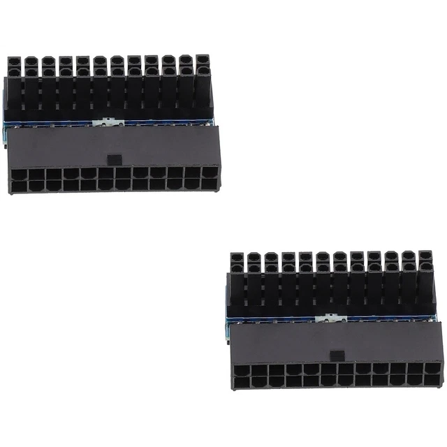 2pcs ATX 24-Pin Adapter Elbow Motherboard Angle Connector Mainboard Power