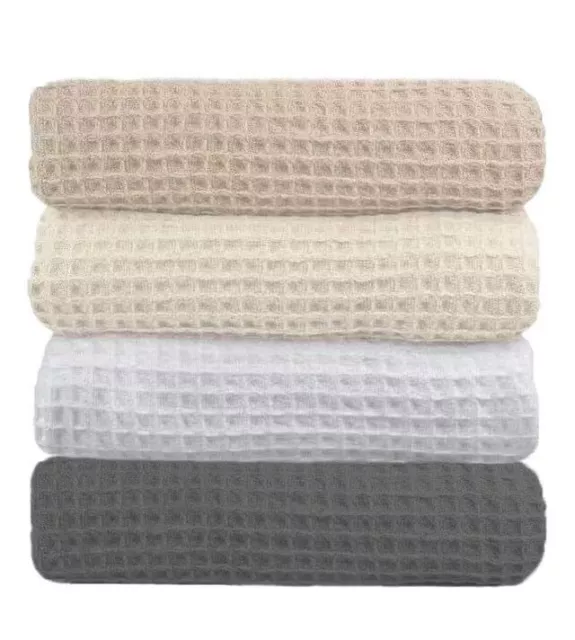 New Premium 100% Cotton 350gsm Waffle Blanket Queen/King  Size In Four colors