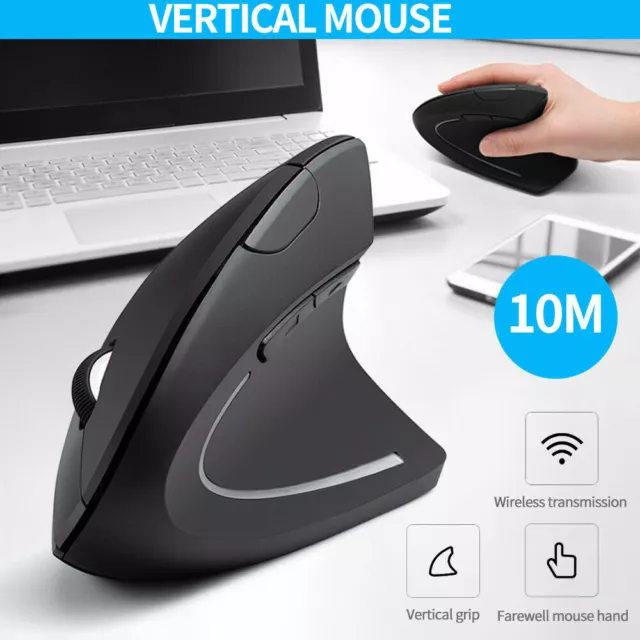 Wireless Ergonomic Design Vertical Optical Mouse Mice for Computer Laptop 2.4GHz