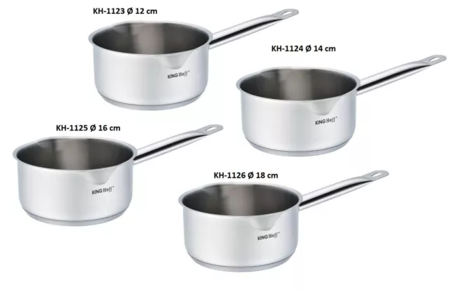 Kinghoff Kochtopf mit Ausguss Pfanne INDUKTION 12, 14, 16 oder 18 cm