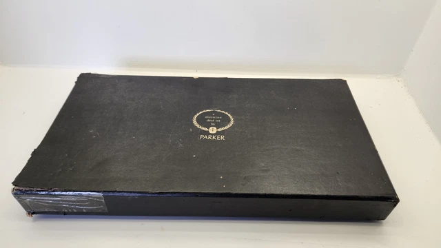 Vintage Parker Fountain Desk Pen Set Marble Base In Box