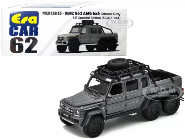 MERCEDES BENZ G63 AMG 6x6 PICKUP OFFROAD GRAY 1/64 DIECAST ERA CAR MB216X6RF62