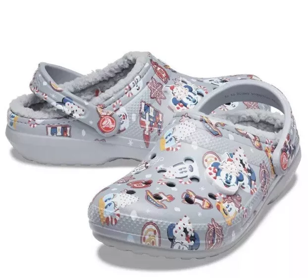 DISNEY HOLIDAY CROCS Mickey And Friends Christmas Cocoa Lined Men 7 ...