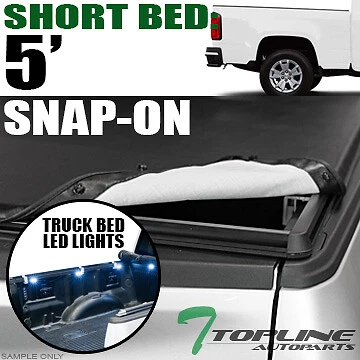 Topline For 2015-2022 Colorado/Canyon 5' Bed Hidden Snap Tonneau Cover+LED Light