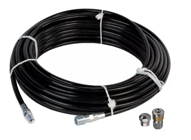 Schieffer 1/8" x 50' 4800 PSI Thermoplastic Sewer Jetter Hose & 4.5 Nozzles