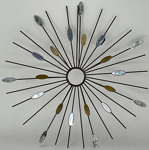Metal Starburst Wall Art 12" Diameter-Multi-Colored Metal and Mirrors