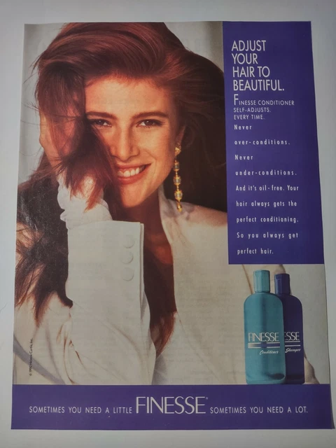 VINTAGE 1990S PRINT Ad Finesse Shampoo Conditioner Adjust Your Hair to ...