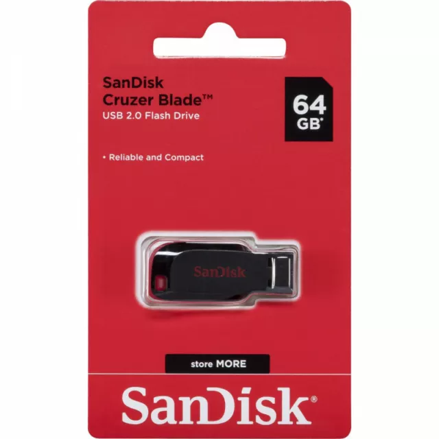 SanDisk Cruzer Blade  64GB/128GB USB 2.0 Flash Memory stick Pen Drive-UK