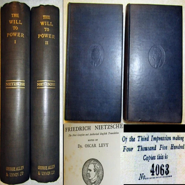 1924 Will To Power Friedrich Nietzsche 2Vl #4063-4500 Philosophy