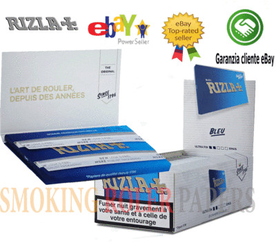 Blue 5.000 x Cartine Rizla Blu Corte Blue Sigarette Regolare BOX DA 100 LIBRETTI 