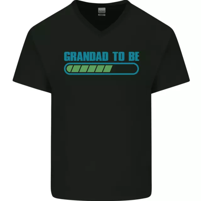 Grandad to Be Newborn Baby Grandparent Mens V-Neck Cotton T-Shirt
